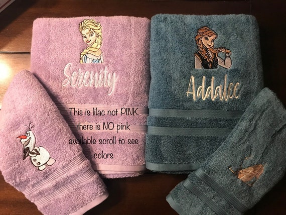Girl's Personalized Fun Icons Bath Towel, Personalized Towels, Hand Towels,  Washcloths, Customized Bath Towel, Bathroom Decor 