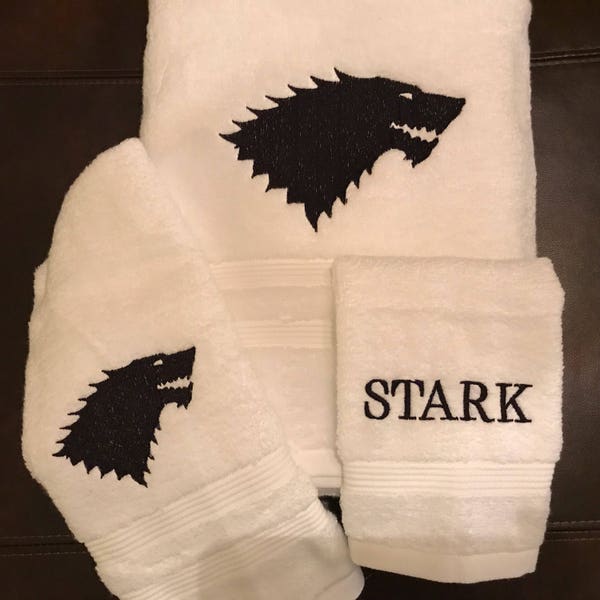 Personalized towels with Game of Thrones quotes or symbols you choose which symbols