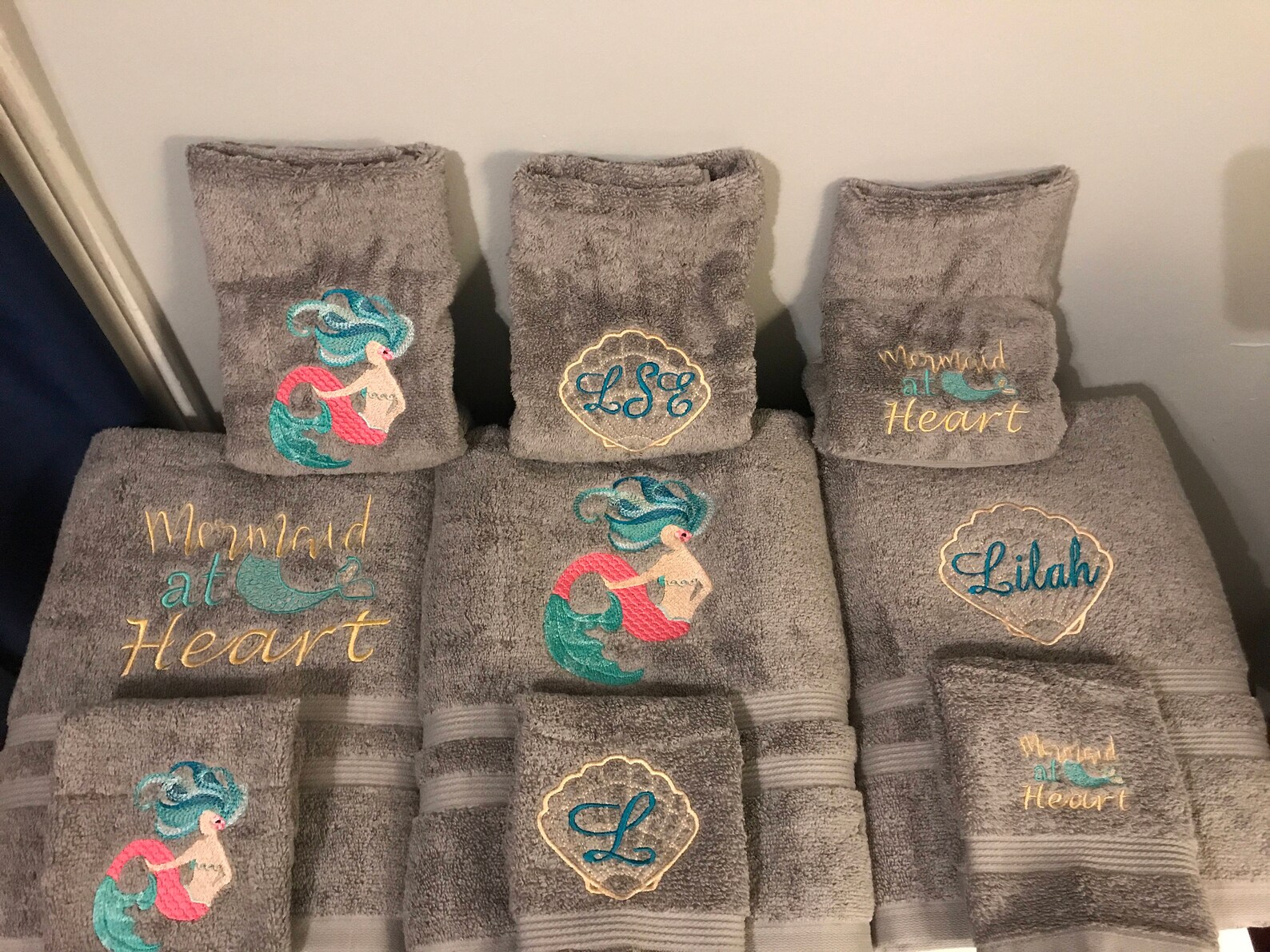 Personalized Mermaid Towel Set / Ocean Towel/ Sea Towel / Etsy