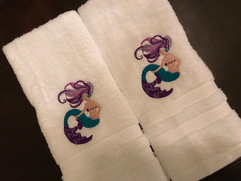 Personalized mermaid towel set / ocean towel/ sea towel / Etsy