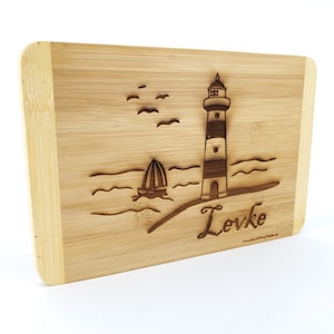 Breakfast Board Wood Name Stullenbrettchen - Lighthouse