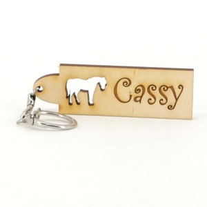 Keychain Wood Name - Horse