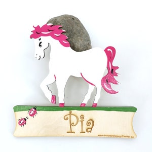 Signo de la puerta Nombre de los niños de madera - Caballo