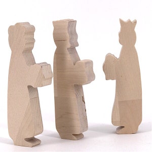Nativity Figures Wood Handmade - The Three Kings