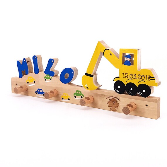 Bagger Garderobe Mit Namen Kinderzimmer Ii Etsy