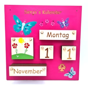 Dauerkalender Holz Jahreskalender - Schmetterling
