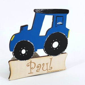 Signo de la puerta Madera Nombre de los niños - Tractor