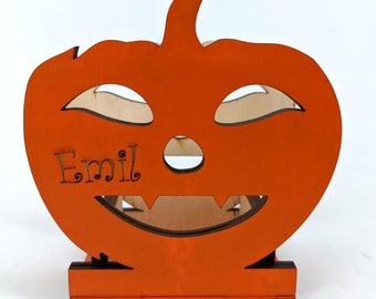 Tealight Holder Crafts - Halloween - Citrouille