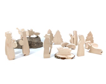 Nativity Figures Wood Handmade - Set Nativity Figures I Fir