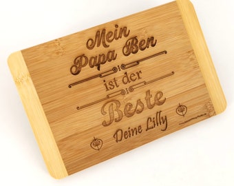 Frühstücksbrettchen Holz Name Stullenbrettchen - Mein Papa ist der Beste