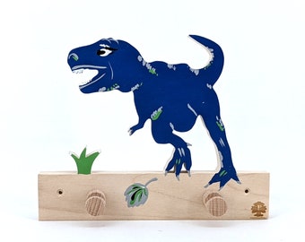 Kindergarderobe Holz mit Name, TRex