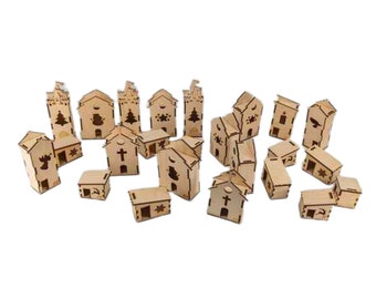 Eternal Christmas City - Advent Calendar Wooden Houses