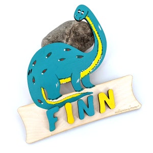 Signo de puerta madera nombre de los niños - Dino Langhals