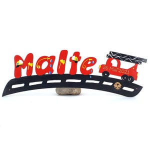 Señal de la puerta Nombre de los niños de madera - Cuerpo de Bomberos