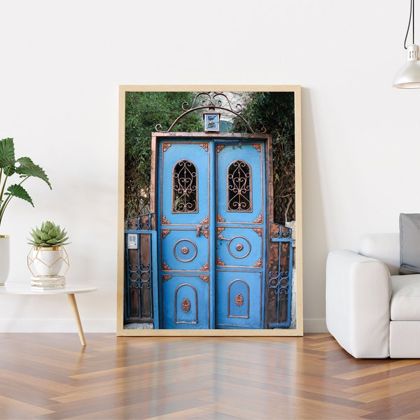 Israeli Jerusalem Blue and Gold Vintage Door Photography