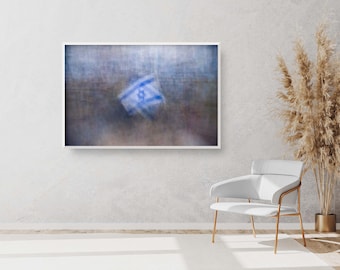 Israeli Flags Impressionist Painting Print - Israel Between Heaven and Earth