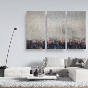 Kotel Western Wall Abstract Impressionist Painting - 3 Panel Split, Triptych Canvas Wrap Print - Jewish Wall Art