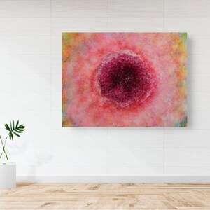 Impressionist Red Pink Pomegranate Painting Canvas Wrap Print - 7 species of Israel
