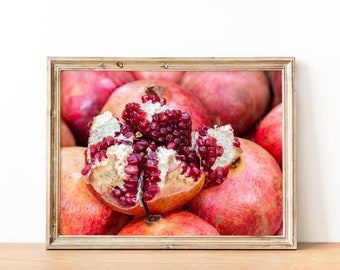 Red Fruit Pomegranate Rimon Opened - Kitchen Red Home Decor
