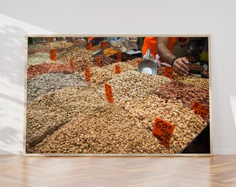 Nuts Almonds Pistachio & Cashew at the Jerusalem Market Mahane Yehuda - Colorful Kitchen Home Decor