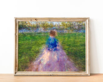Jewish Child Portrait Impressionist Painting - The Little Prince on a Holy Land Israel Stone