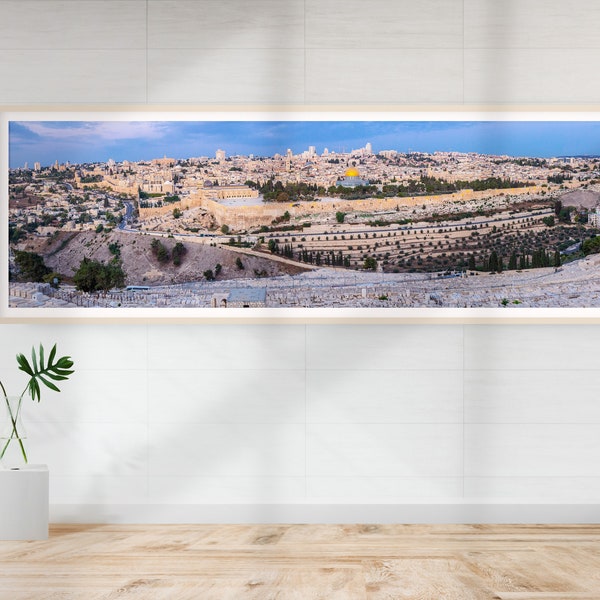 Panoramic Jerusalem Temple Mount Old City Wall Art Photography