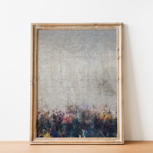 Jewish Kotel Wall Art Abstract Painting - People Praying at the Western Wall (Kosel)