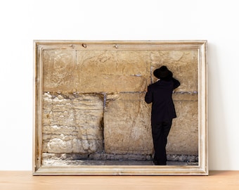 Jewish Orthodox Man Praying at the Jerusalem Old City Western Wall (Kotel)