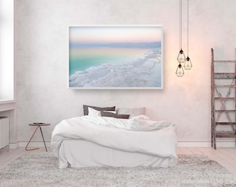 Israeli Holy Land Sunset Beach Dead Sea with Salt Sea Minerals