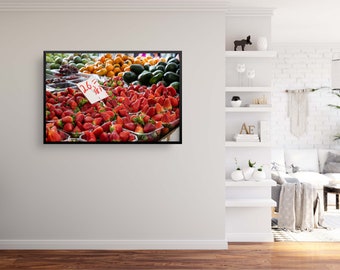 Holy Land Strawberries at the Jerusalem Market Mahane Yehuda - Colorful Kitchen Israel Home Decor