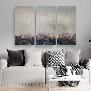 Kotel Western Wall Art: Abstract Triptych Impressionist Painting Print