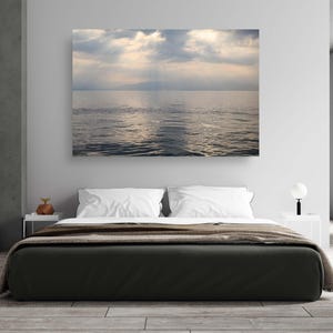 Israeli Holy Land Tiberias Lake - Sea of Galilee - the Kinneret at the Cloudy Sunrise with a bird
