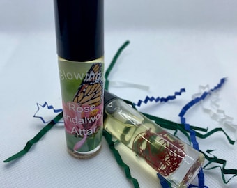 Saffraan Rose Attar-parfumolie: sandelhoutmengsel, amandel-arganolie