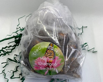 Traditional Ayurvedic shampoo - reetha shikakai amla raw - herbal shampoo sachet with raw soap nuts- 3 pack shampoo