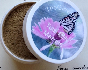 Tulsi, goat milk, saffron face masque, cooling mask, Ayurvedic masque, herbal ubtan- DIY selfcare