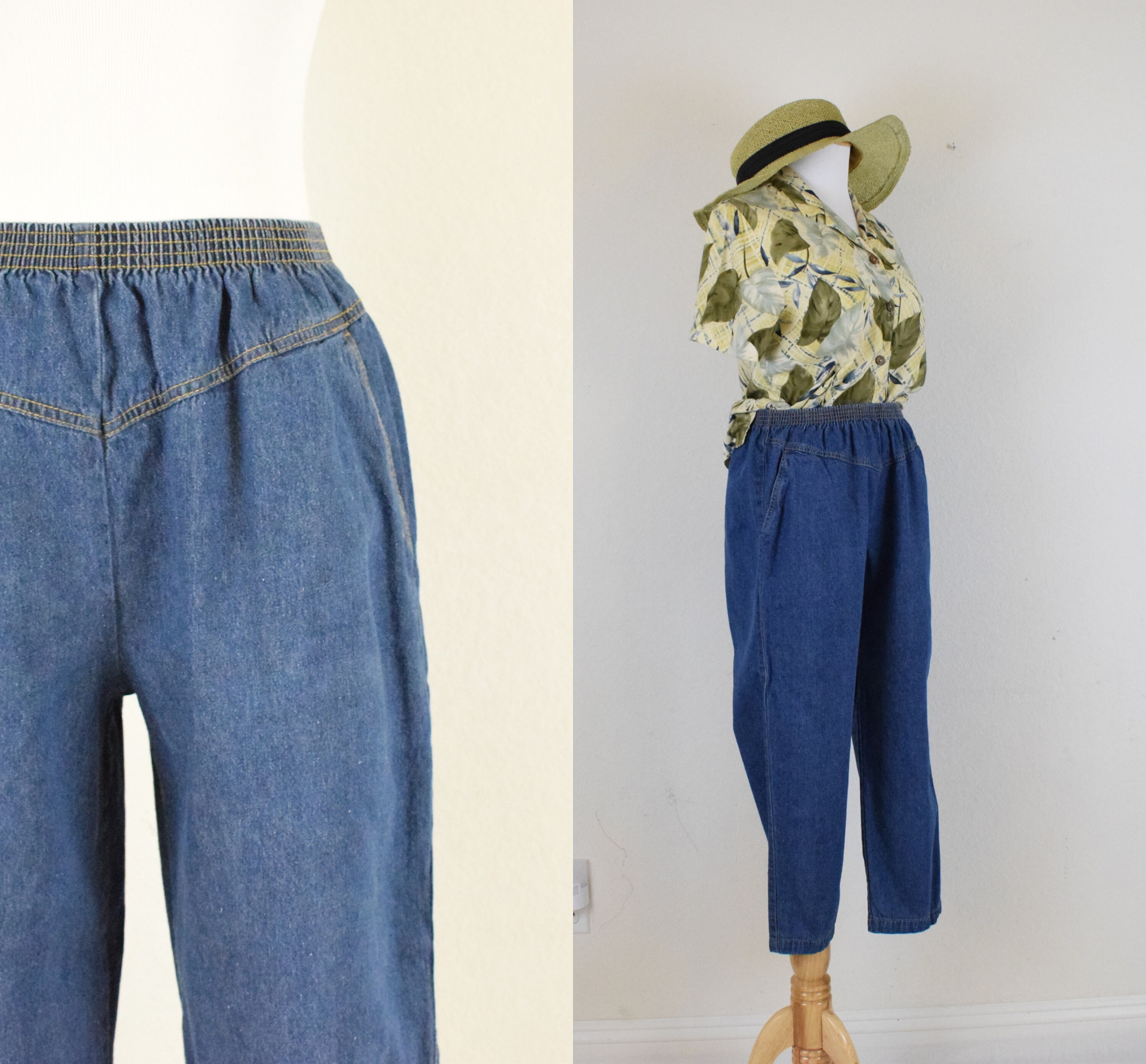 retro denim pants