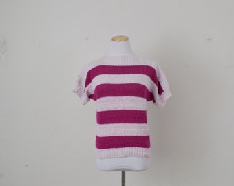 Vintage 80s Striped Knit Top | size S