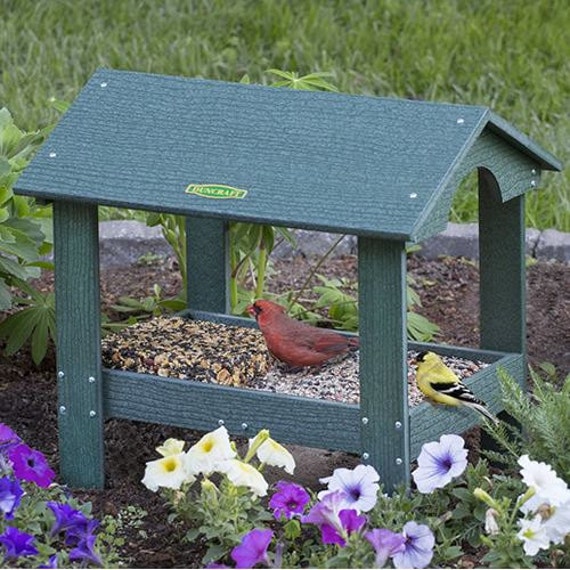 Covered Ground Platform Feeder Etsy