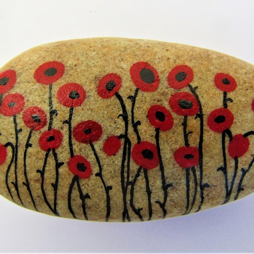 Dog Painting Stone Art Black Dog Gift Painted Rock Hand Etsy