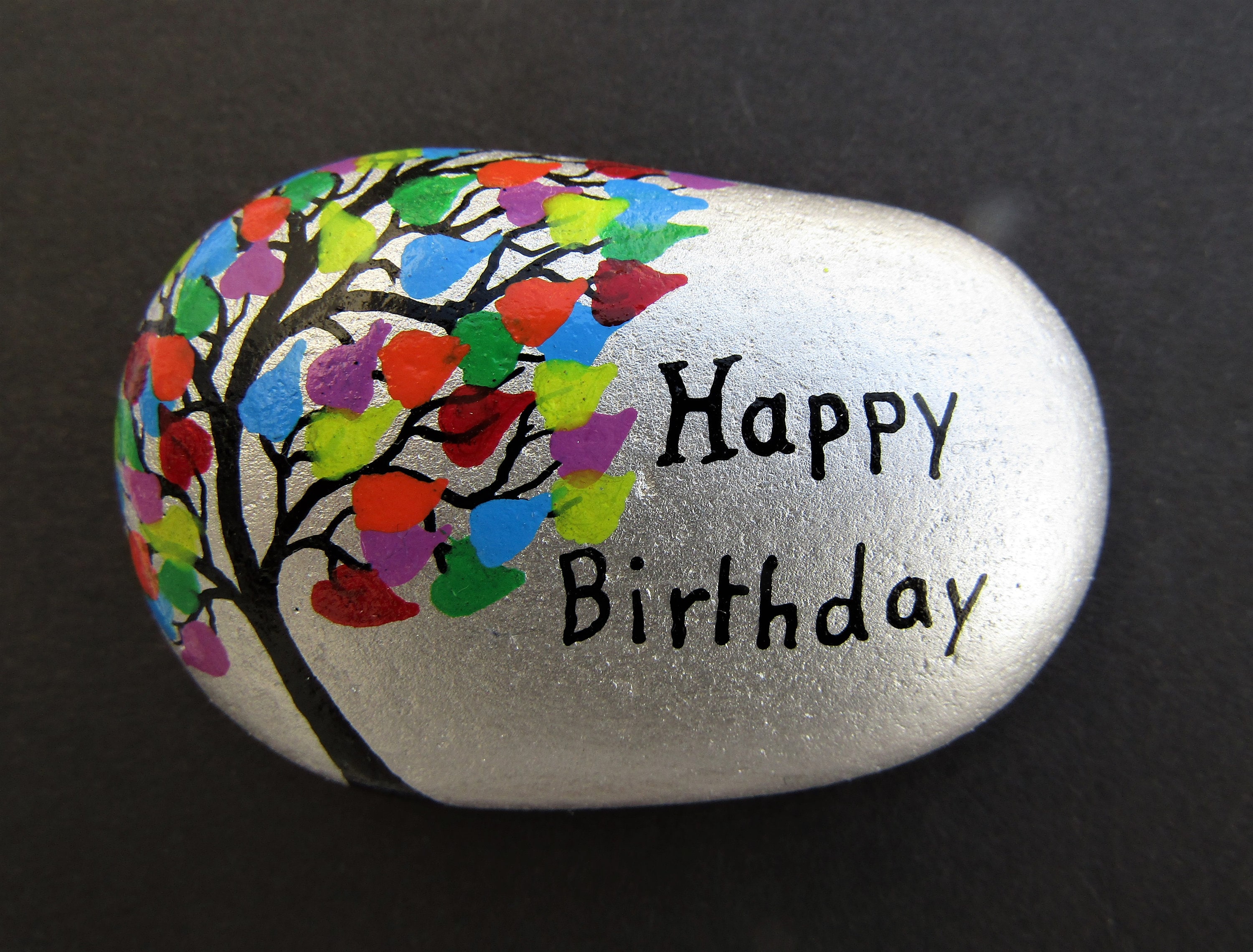 Happy Birthday Painted Stone Unique Personalised Gift Hand Etsy Ireland Happy Birthday Painted Stone Unique Personalised Gift Hand Etsy Ireland