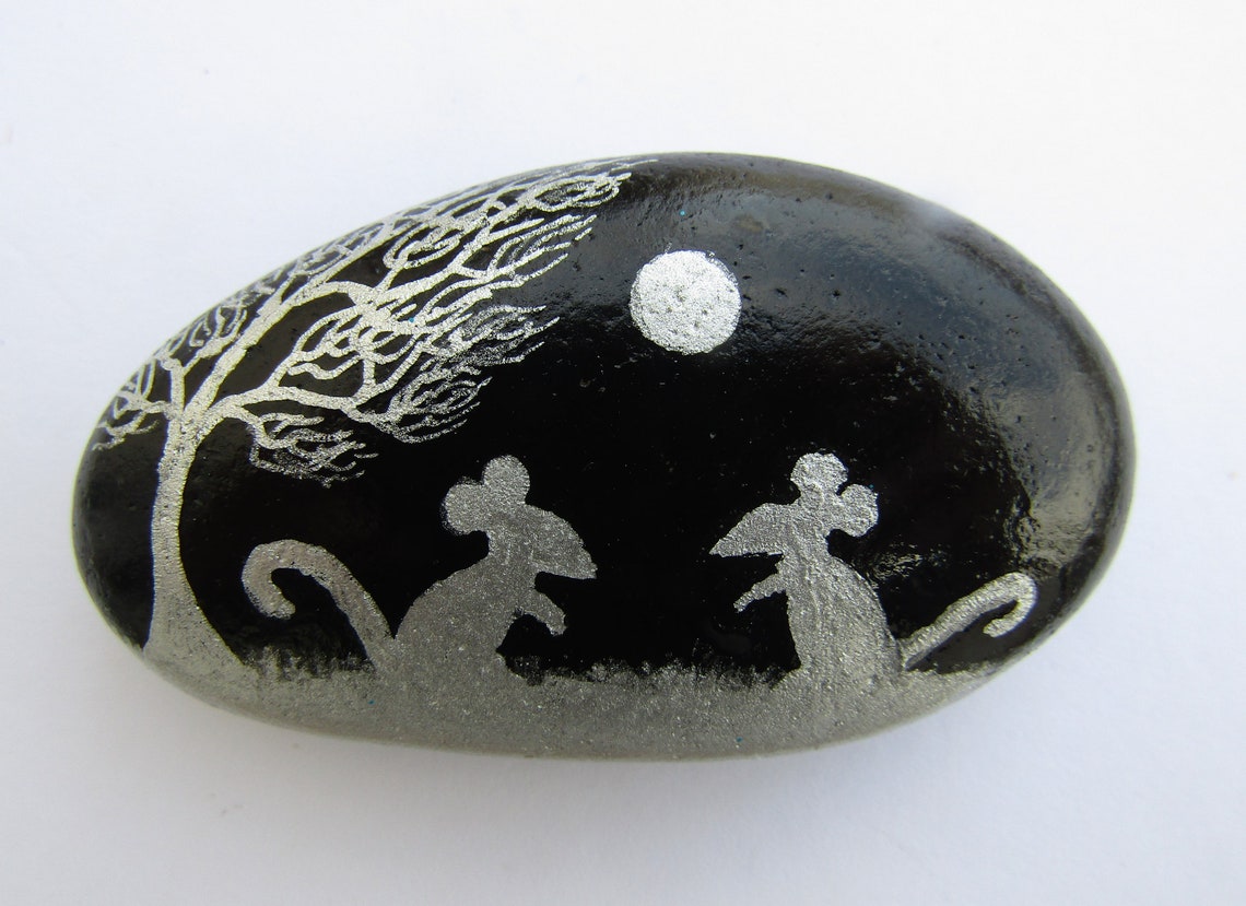 Painted Stone Mouse Magnet Rock Art Two Mice Hand Painted - Etsy