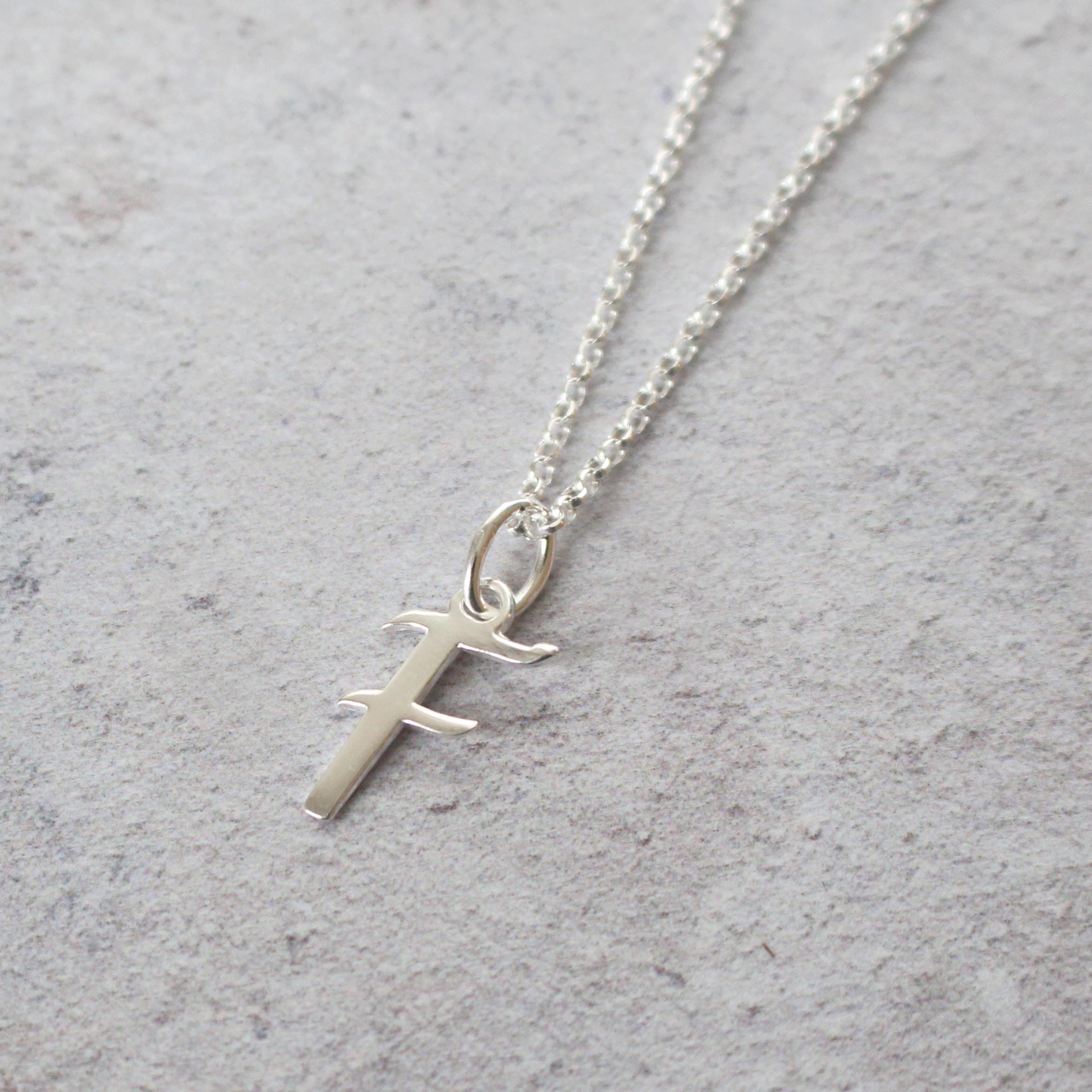 F Pendant Necklace Letter 