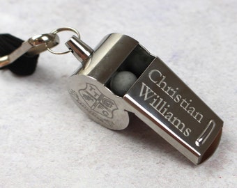 Large Personalised Whistle - Engraved Whistle for Teachers, Sports Coaches, PE Teachers & Referees