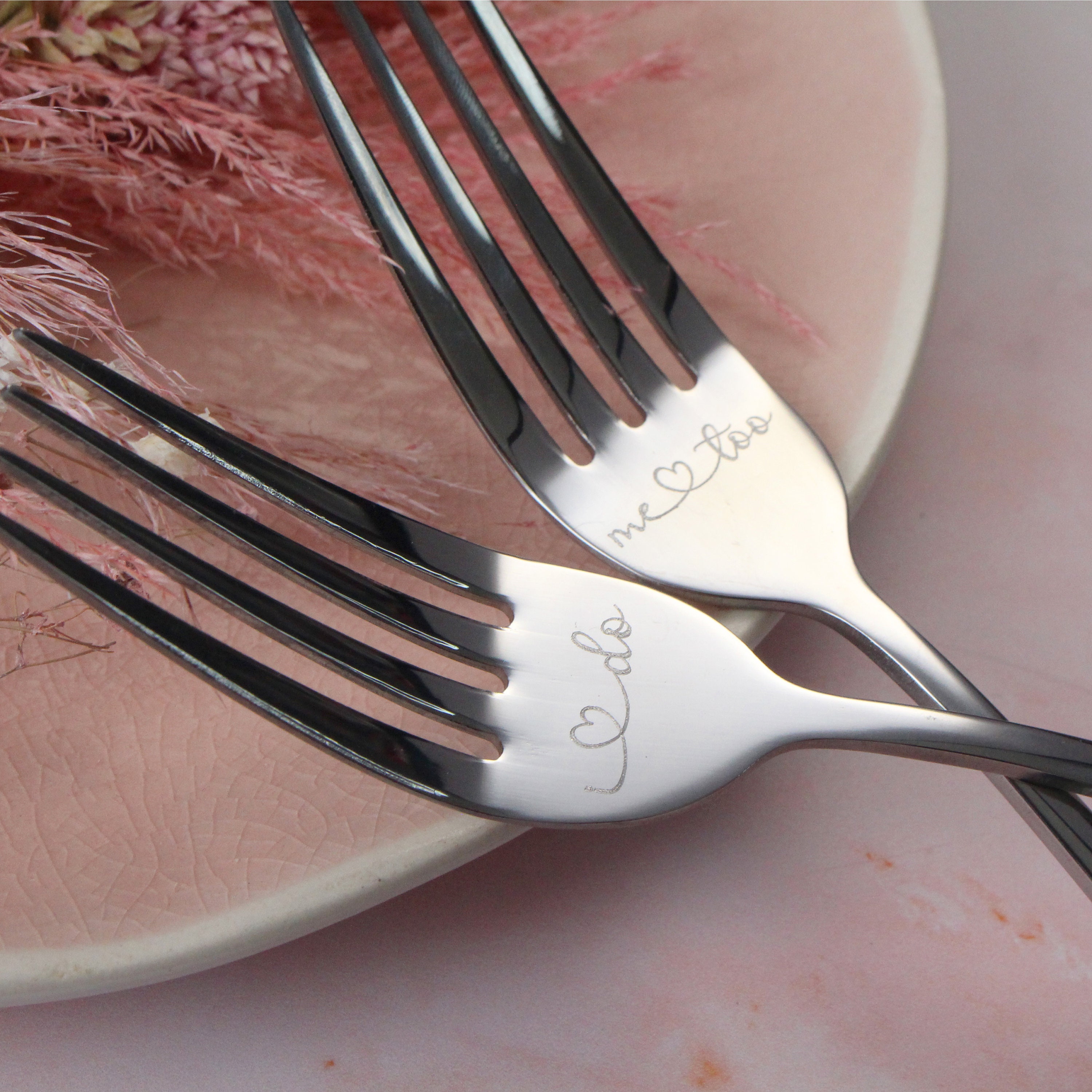 Wedding Cake Fork Set Personalised and Engraved Cutlery With Etsy UK