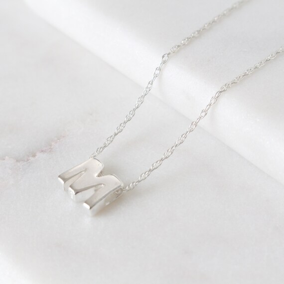 Sterling Silver Initial M Pendant 
