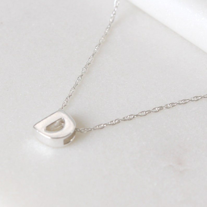 Sterling Silver Initial D Pendant Necklace Letter Necklace Etsy