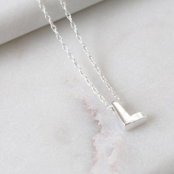 Sterling Silver Initial L Pendant Necklace Letter - Letter Pendant Silver