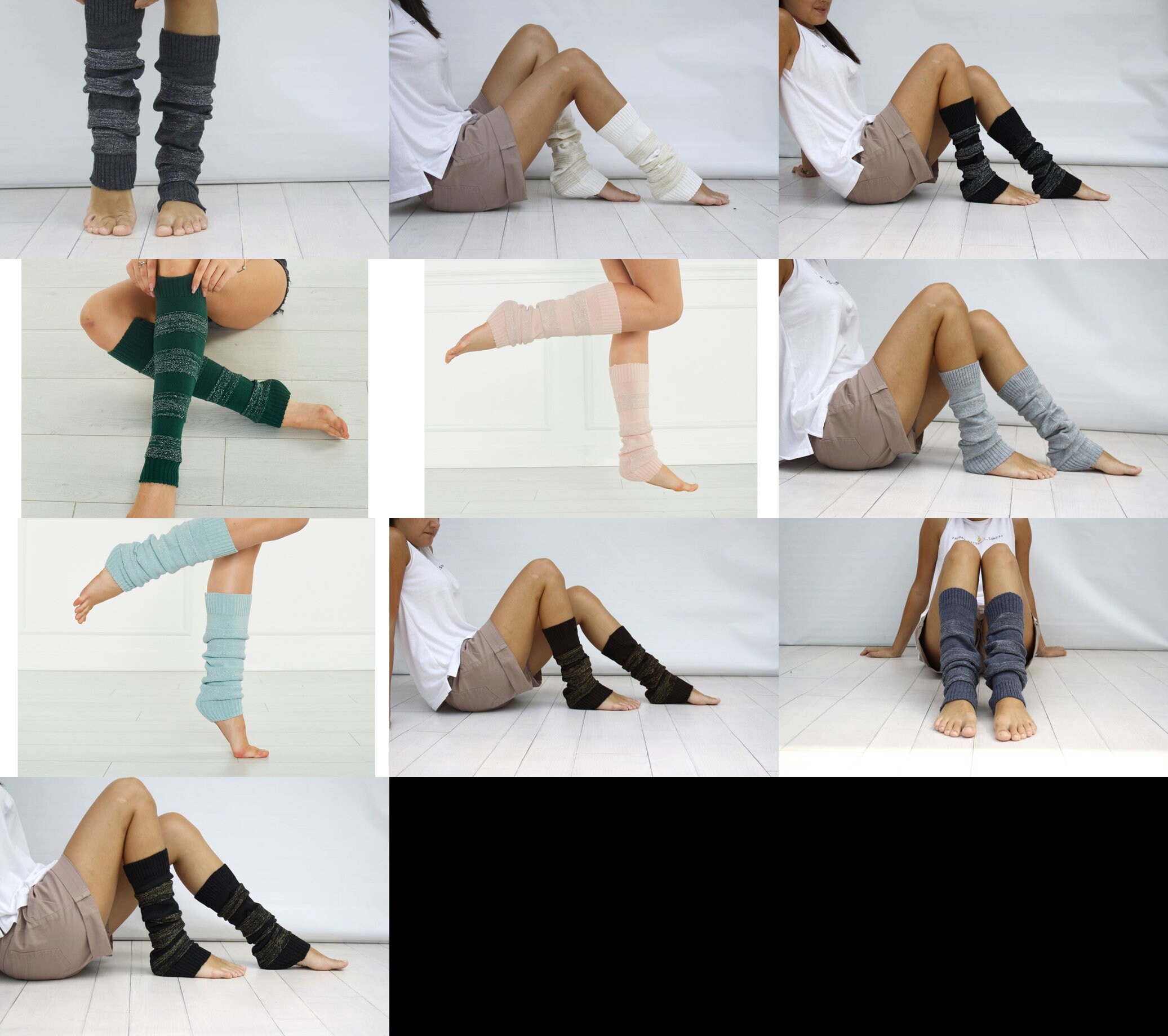 ODD ONE OUT☆Stripe toning leg warmer Leg Warmers for Women 80s Ribbed Knit Leg Warmer Womens Long