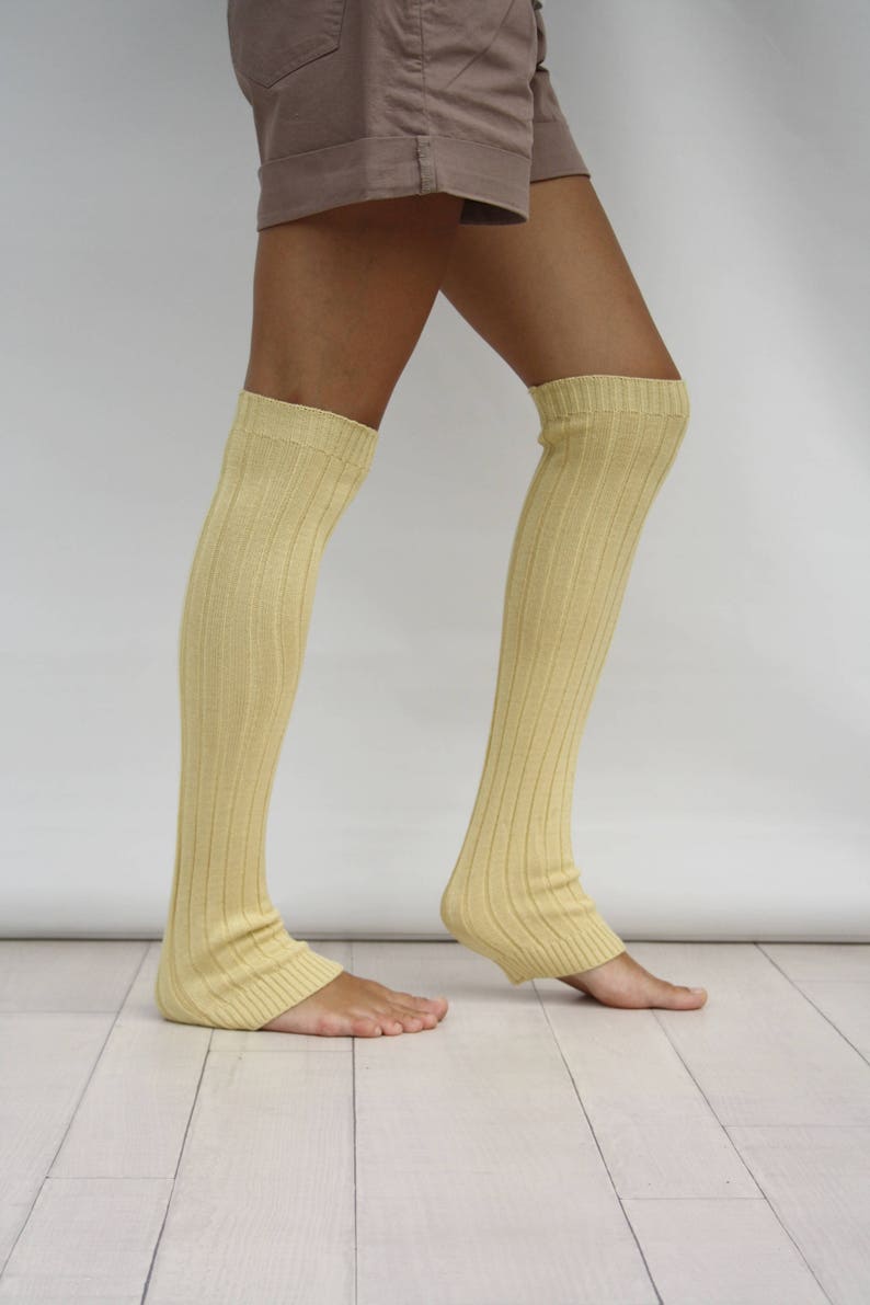 Leg Warmers Women Yellow Ribbed Knit Leg Warmers Dancing | Etsy