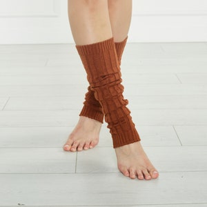 Bronze Knitted Ribbed Leg Warmers, Leg Warmers Women, Leg Warmers Adult, Gift for Her, Yoga Leg Warmers, Yoga Socks